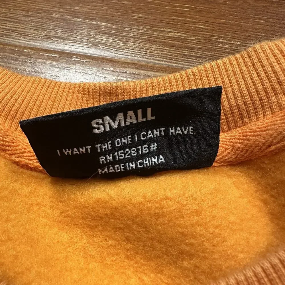 Pleasures Oversized Sweatshirt Mens S Orange Pullover Sweater Relaxed Fit City